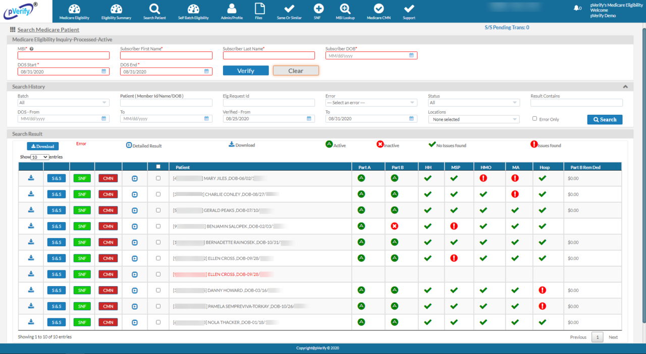 Medicare Patient Eligibility Instant Verification  Fast and Accurate